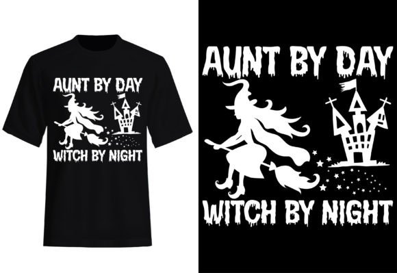 Download Witch by Night Halloween T-shirt Design - Premium Bundle